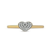 Imperijalno 10k žuto zlato 1 10CT TDW Dijamantni prsten za srce za žene