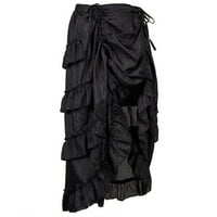 Ženske haljine za žene u stilu steampunk u gotičkom stilu, gusarska suknja s volanima, Crna