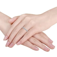 Ženski prsten za godišnjicu braka od bijelog zlata od 14 karata s akvamarinom