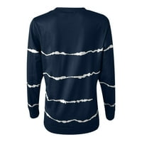 Plus veličina jesen zima modni prugasti pulover s dugim rukavima vrhovi modna košulja na rasprodaji