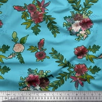 Pamučna tkanina od vela od listova i Ranunculusa širokog dvorišta s cvjetnim tiskom u obliku lista