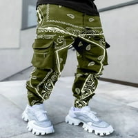 Teretne hlače u vojno zelenoj boji za muškarce široke kombinezone hlače noćne reflektirajuće Ležerne ulične hlače u boji