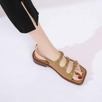Ženske klinaste sandale za slobodno vrijeme, ljetne modne vanjske ženske kaki sandale veličine 7