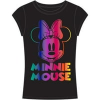 Modni Omladinski top za djevojčice sa slikom sretne Minnie Mouse, Crna