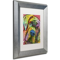 Zaštitni znak likovna umjetnost mastiff platno umjetnost Deana Russoa, bijelog mat, srebrnog okvira