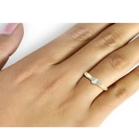 Jewelersclub akvamarinski prsten nakit za rođeni kamen - 0. carat aquamarine 14K zlatni nakit od srebrnog prstena s bijelim dijamantnim