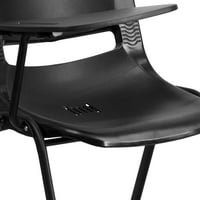 Ergonomska stolica s školjkama u crnoj boji s naslonjačem s desne strane za tablet