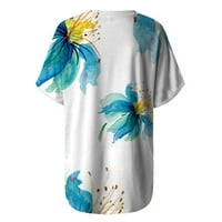 Ženske ljetne majice plus size majica kratkih rukava tiskane bluze tunike Gornji dijelovi od 8 do 3 inča