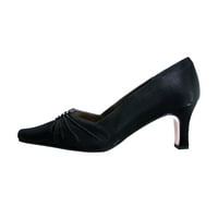 Ženske široke satenske cipele od modela, Crna 10