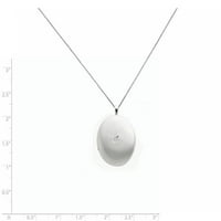 Ovalni medaljon s dijamantom i rodijem od čistog srebra u obliku lanca u obliku lanca