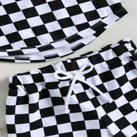 Ljetna ležerna odjeća za male dječake u A-listi/ majice bez rukava s printom na šahovnici i kratke hlače