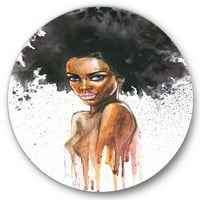 Designart 'Portret Afro American Woman Vii' Moderni metalni zid - disk od 29