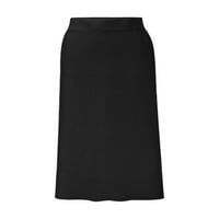 Ženska midi suknja od vunene suknje jednobojne boemske suknje visokog struka jesenske crne 6-inčne