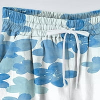 Ležerne kratke hlače za žene s cvjetnim printom, ljetni otisci visokog struka, plus veličine, kratke hlače za plažu od pamuka i lana