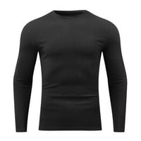 Muške sportske košulje jednobojni vrhovi s okruglim vratom dugih rukava Jesen / Zima pulover dnevna odjeća mekana bluza