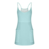 A. M. / Ženska majica za vježbanje s naramenicama s džepovima za tenis ljetna odjeća sportska mini haljina bez rukava kratke hlače