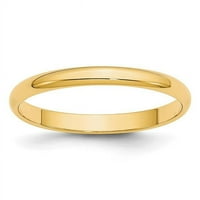 Lagani polukružni zaručnički prsten od 10k žutog zlata, veličine 8. 1HRL025