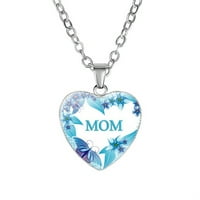 Ogrlica sa šarmom u obliku srca s ugraviranom maminom slikom poklon za mamu Ljubavni Pribor