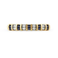 Carski dragi kamen žuto zlato 10K Princess cut plavi safir 1 10K dijamantni prsten za žene
