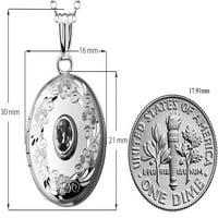 Ogrlica s privjeskom u obliku ovalnog medaljona od srebra u obliku srebra s prirodnim akvamarinskim ožujskim kamenom za odrasle žene