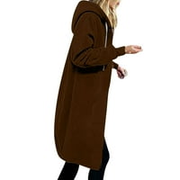 Ženske jakne, ženska jednobojna jakna s izolacijom i runom, zimski casual džemper s patentnim zatvaračem dugih rukava s džepom s