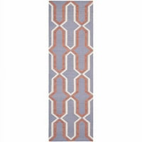 Geometrijska marokanska vunena prostirka za trčanje, Ljubičasta Multi, 2'6 6'