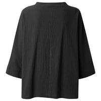 Ženska majica bez rukava s printom za žene s izrezom i rukavima od tri četvrtine, tunikom bez rukava, majicom, sportskom bluzom na