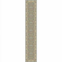 Tradicionalni putni tepih s obrubom u boji, svijetloplava slonovača, 2 '3 13'