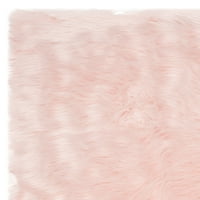 Jednobojni plišani tepih od ovčje kože od ovčje kože, ružičasta, 2 '6 4'