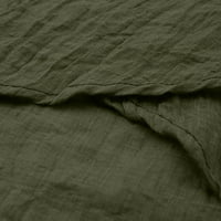 Modna ženska ležerna pamučna jednobojna bluza s izrezom u obliku slova U i kratkim rukavima nepravilnog oblika