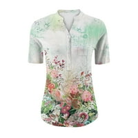 Ženske majice kratkih rukava s kratkim rukavima, ljetne ženske poslovne Ležerne košulje s cvjetnim printom, e-mail