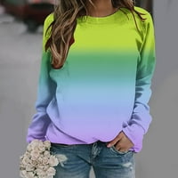 Predimenzionirane majice za žene casual gradient pulover s okruglim vratom s dugim rukavima zimska modna vrećasta odjeća za slobodno