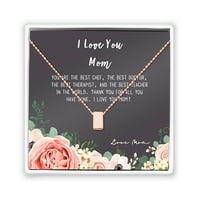 Ogrlica za kćerke - Dvije ogrlice za kocke od ružičastog zlata, Majčin dan nakit za rođendan poklon s poklonom Bo i Bo [Rose Gold
