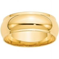 Primarno zlato, karatno žuto zlato, polukružni prsten s rubom, veličina 5