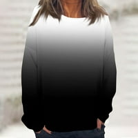 Ženska majica s kapuljačom od pulovera u uličnoj odjeći s gradijentnim monogramom labavi kroj ležerni Okrugli vrat dukserice s dugim