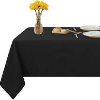 Pravokutni stolnjak od pamuka - crni jednobojni stolnjaci za večere, vjenčanja, domjenke i zabave-Stolnjaci i posteljina 400