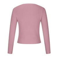 Ružičasti lagani Kardigani za žene ljetna ženska moda jesen / zima casual jednobojni džemper s dugim rukavima gornji dio bluze kardigan