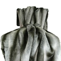 Ručno rađena karirana tkanina od sivog krzna činčile faa