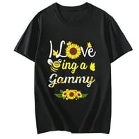 Volim biti zabavna baka, majica za Majčin dan suncokret i pčela, Ženska, crna, mala