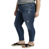 Silver Jeans Co. Ženska plus veličina Avery High-ASise Skinny Traperice veličine struka 12-24