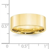 Primarno zlato, karatno žuto zlato, standardni ravni remen za udobno pristajanje, veličina 6,5