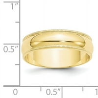 Primarno zlato, karatno žuto zlato, lagani polukružni prsten finog zrna, veličina 9,5
