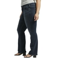 Silver Jeans Co. Plus Size Suki Mid Rise Slim Bootcut Traperice Veličine struka 12-24