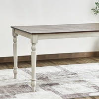 Blagovaonski stol od 5 komada srednje veličine u smeđem i bijelom drvu