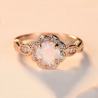 Dijamantni prsten od ružičastog zlata, prsten od rhinestona, prstenovi od nakita od legure, ženski modni prstenovi od cirkona za