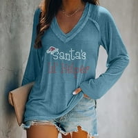 Ženska ležerna bluza s izrezom u obliku slova A i printom majica dugih rukava s dugim rukavima s jesenskim vrhovima