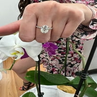 Zaručnički prsten Samoa Moissanite ovalnog reza s laboratorijskim dijamantom s bočnim kamenjem