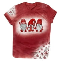Božićne košulje za žene, labavi vrhovi kratkih rukava s božićnim printom, modne grafičke majice s okruglim vratom, Ležerne udobne