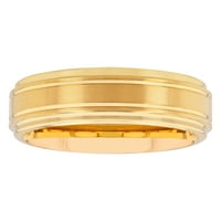 Muški zlatni ton volfram -garnitura STEP STEP Wedding Band - Muški prsten