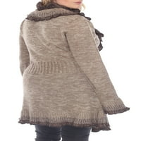 Jednostavno couture ženska plus size ruffle kardigan džemper